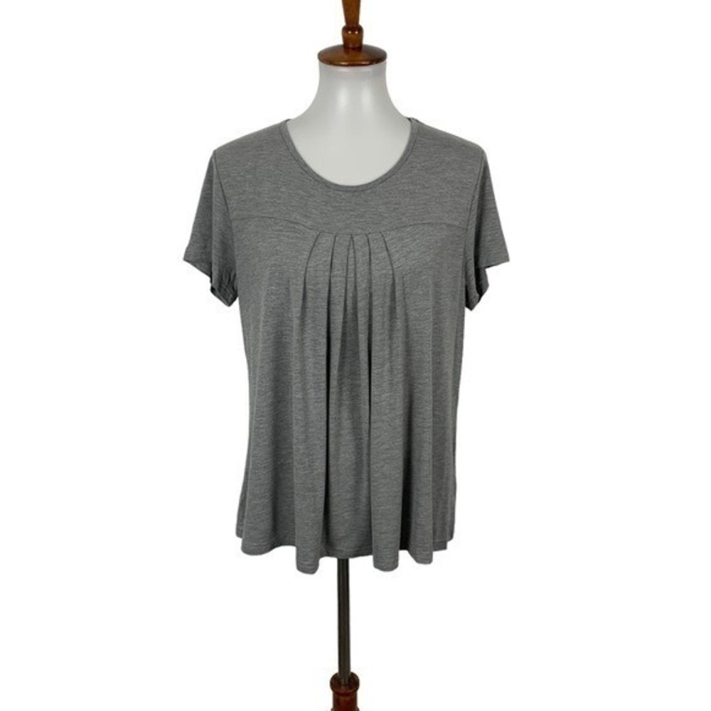 Latuza Pajama Top Medium Gray Short Sleeve Soft Lounge‎ Sleepwear Basic